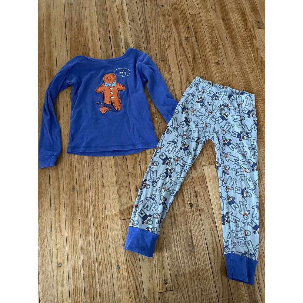 Oshkosh B’gosh Boy Size 6 Two Piece Pajamas Gingerbread Boy Oh Snap! Long Sleeve